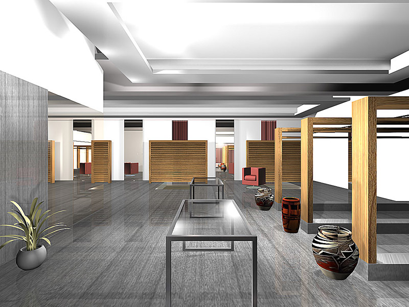 Rendering di showroom a Pistoia, appenderie