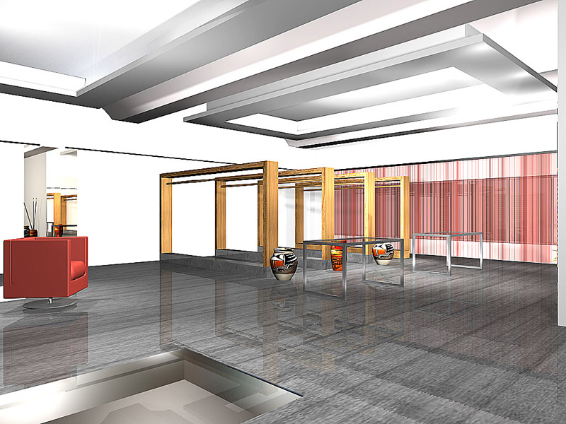 Rendering di showroom a Pistoia, appenderie